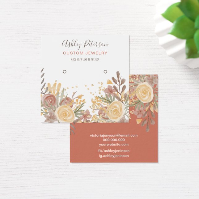 Pantalla moderna de barro de terracota floral (Escritorio)