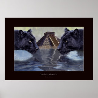 PANTALLA NEGRA Y Poster de arte CHICHEN ITZA