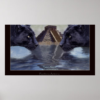 PANTALLA NEGRA Y Poster de arte CHICHEN ITZA