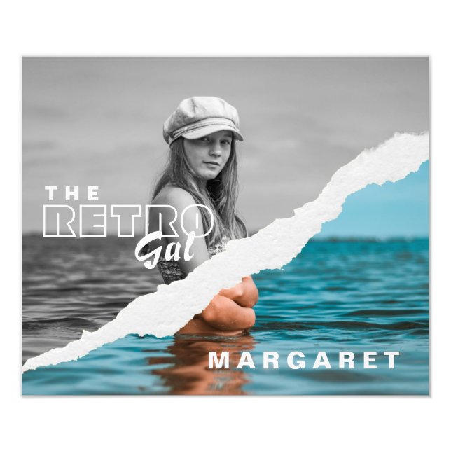Pantalla retro de fotografía retratada en blanco y (Frente)