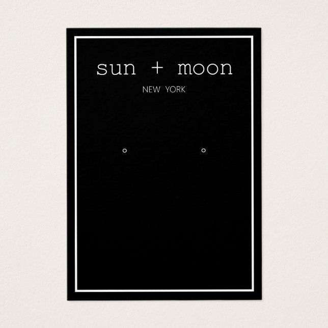 Pantalla simple de joyería de ingresos negro moder (Frente)