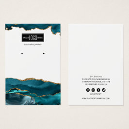 Pantalla Verde azulada y Gold Ageing Earring