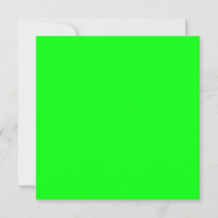 pantalla verde neón, tarjeta de saludo brillante y