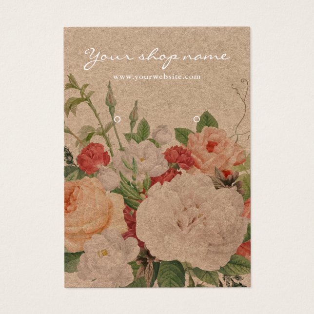 Pantalla vintage rústica kraft de moda de anillo d (Frente)