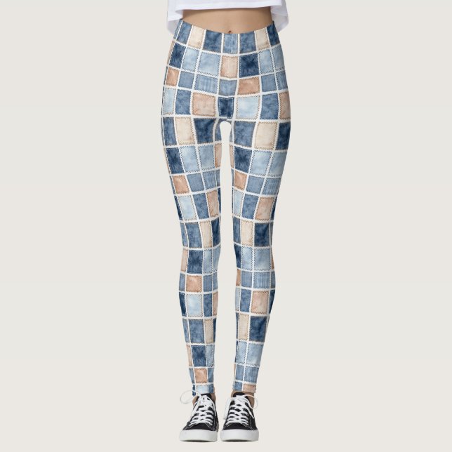 Pantalón de mezclilla azul crema falsa (Anverso)