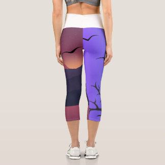 Pantalón de Yoga Estético de Puesta de Sol Naranja