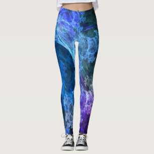 Pantalones abstractos púrpuras azules de la yoga