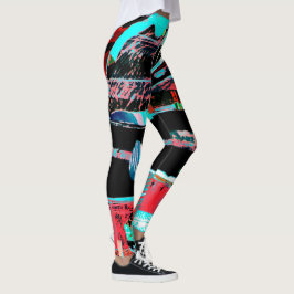 Pantalones ajustados con estampado total Abstract