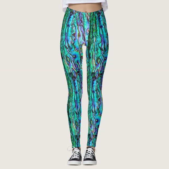 Pantalones azules de yoga verdes (Anverso)