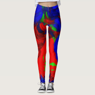 Pantalones azulverdes rojos abstractos brillantes