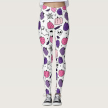 Pantalones blancos de calavera de calabaza Boo