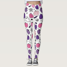 Pantalones blancos de calavera de calabaza Boo 