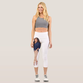 Pantalones blancos de cintura, pantalones de yoga 
