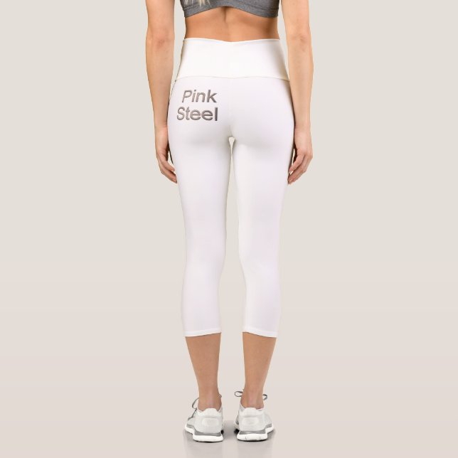 Pantalones capri blancos de acero rosa (Reverso )