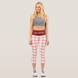 PANTALONES CAPRI DE ALTA ESPERA - "PEACH GINGHAM"