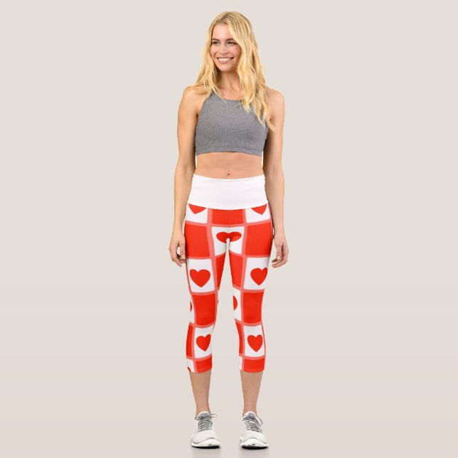 Pantalones capri de cintura alta con estampado de  (Anverso)