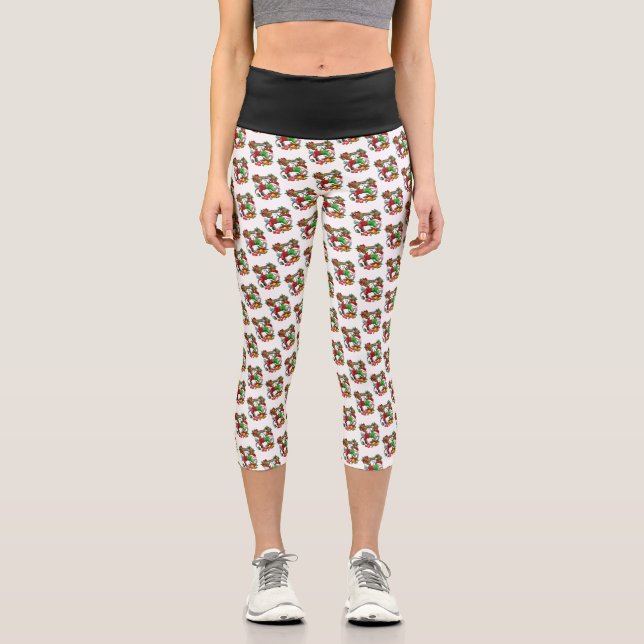 Pantalones Capri de cintura alta de Navidad (Anverso)