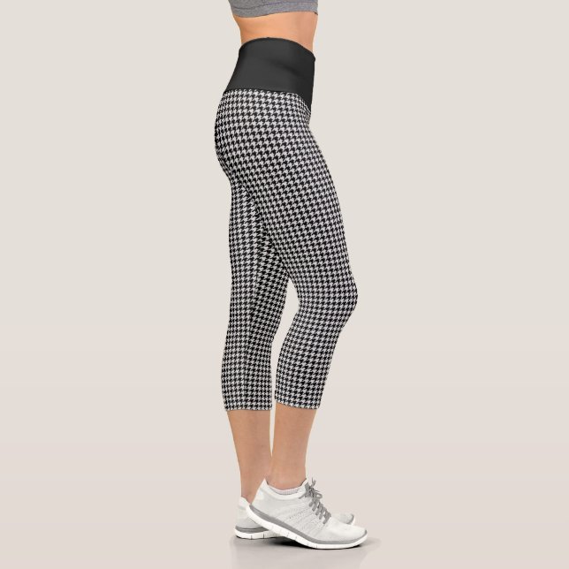 Pantalones capri de cuadros de búfalo blanco y neg (Derecha)