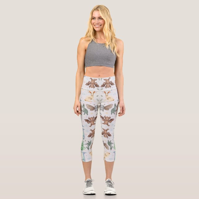Pantalones capri de estampado de criptozoos Mothma (Anverso)