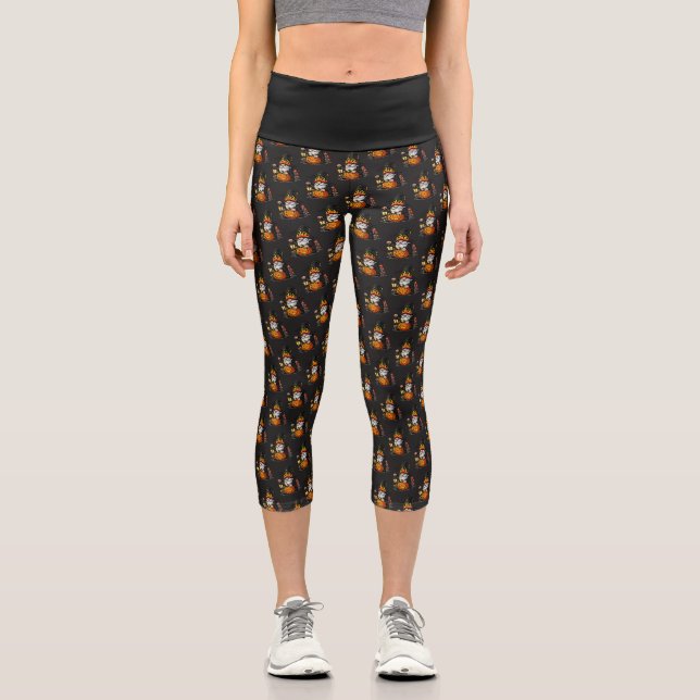 Pantalones Capri de Gnome de Halloween de Cintura  (Anverso)