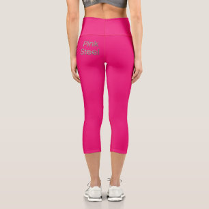 Pantalones capri Pink Steel palabra fucsia
