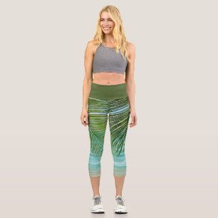 Pantalones Capri Playa Palmeras Verdes