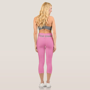 Pantalones capri rosa acero cintura atrás