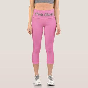 Pantalones capri rosa acero Pink Steel cintura fro