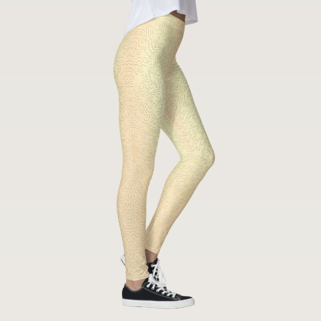 Pantalones de encaje dorado Leggings estampado de  (Derecha)