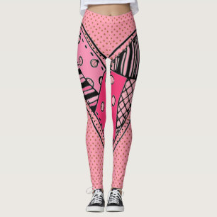 Pantalones de estiramiento del corazón rosado - Ta