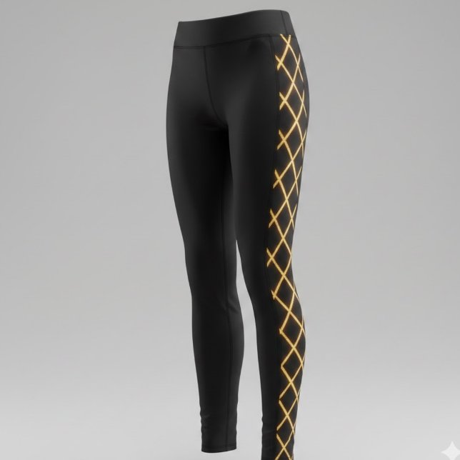 Pantalones de Golden Glow Grid Pattern (Subido por el creador)