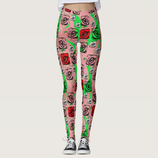 Pantalones de gráficos de rosas
