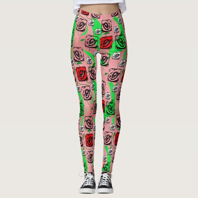 Pantalones de gráficos de rosas (Anverso)