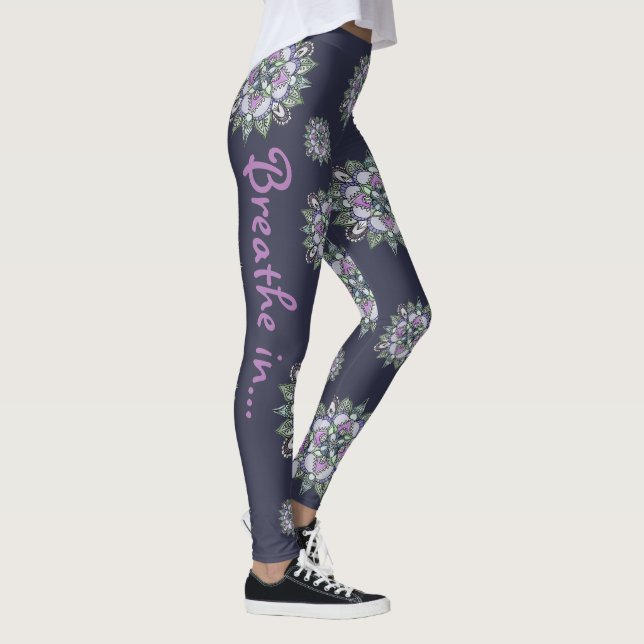Pantalones de la yoga de la mandala de la acuarela (Derecha)