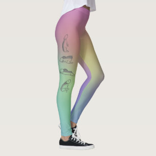 Pantalones de la yoga del arco iris del conejito
