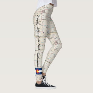 Pantalones de Leggings de Mapa de Montaña Rocky Fu