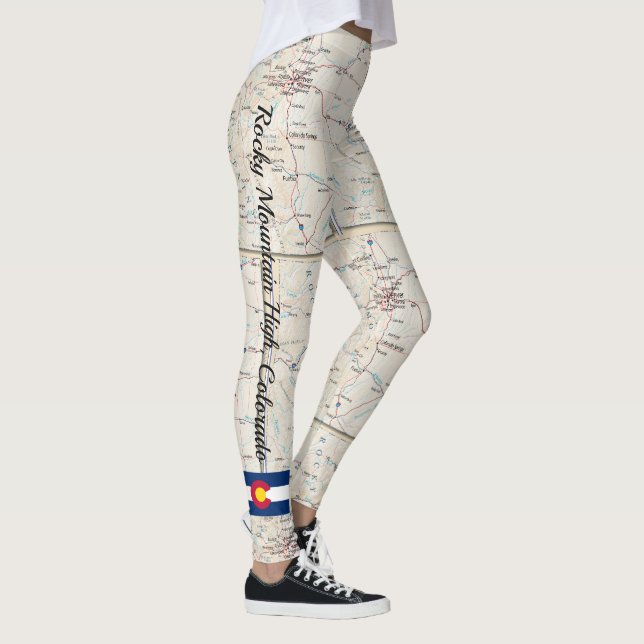 Pantalones de Leggings de Mapa de Montaña Rocky Fu (Derecha)