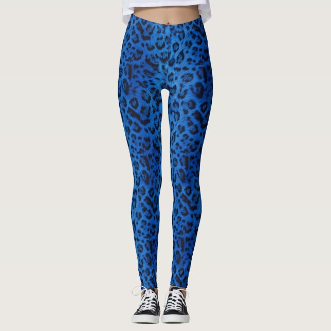 Pantalones de leopardo azul cobalto atrevidos y el (Anverso)