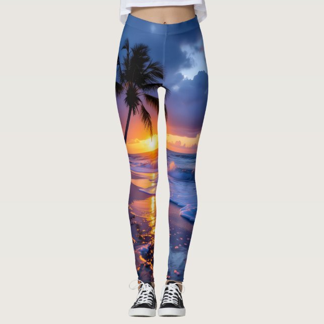 Pantalones de mujer Cloudy Sunset Beach | Dramátic (Anverso)