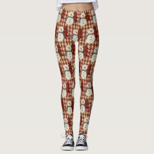 Pantalones de Navidad de muñeco de nieve cosido