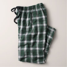 Pantalones de Pajama de hombres blancos y verdes d