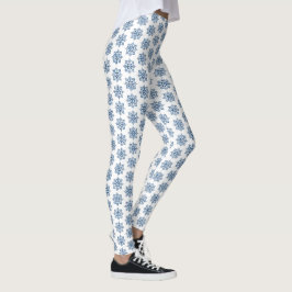 Pantalones de piernas ajustadas azules con estampa