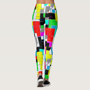 Pantalones de piernas ajustadas de arte abstracto