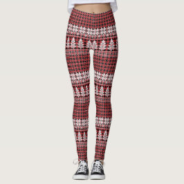 Pantalones de piernas blancas con árbol y copo de 