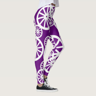 Pantalones de piernas con patrón de rueda impresio