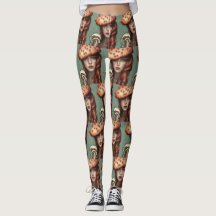 pantalones de piernas de hongos caprichosos retro