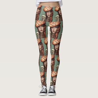 pantalones de piernas de hongos caprichosos retro
