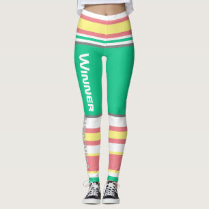 Pantalones de piernas de poder con rayas funky