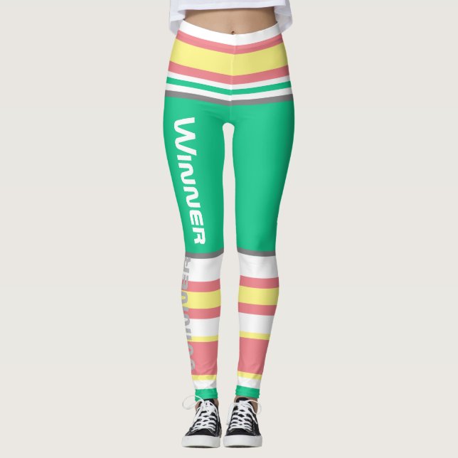 Pantalones de piernas de poder con rayas funky (Anverso)