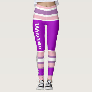 Pantalones de piernas de poder con rayas funky